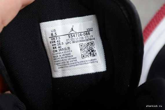 Jordan Toe Bred 1 554724-066 Mid Air  554724-066 1019
